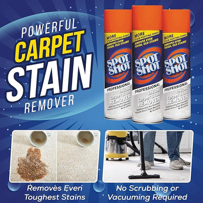NYCPI & GA Towel and Brush along with Carpet Stain Remover Kit with Bottles | Complete Cleaning Set for Tough Stains, Odors, and Messes | Perfect for Old & New Stains (5.33 Fl Oz (Pack of 3))