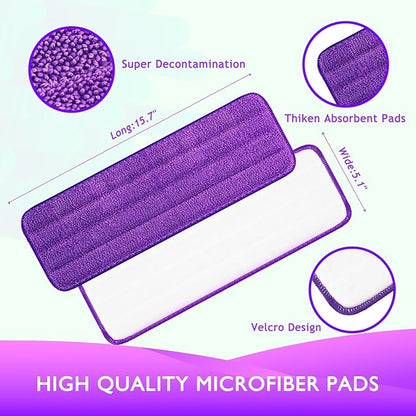 Reusable Power Mop Refill Pads for Swiffer Power Mop Starter Kit - Swifter Powermop Pads Refills - Multi-Surface & Wood Mopping Pad Refill for Floor Cleaning - Washable Microfiber Pad, 2 Pack