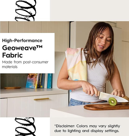 GEOMETRY Kitchen Dish Cloths - Spring & Summer Collection - Premium Dishcloths with Geoweave - Absorbent & Fast Drying Kitchen Towels - Lemon Delight, 10" x 10" - 3-Pack