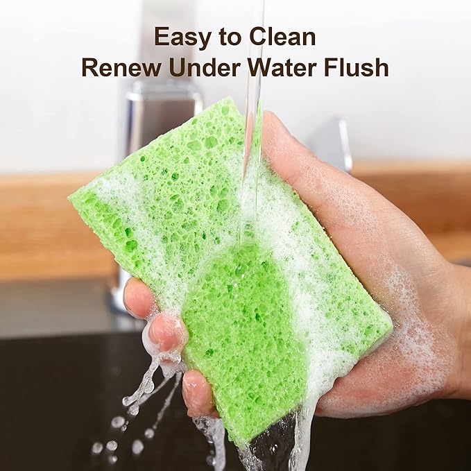 JOYMOOP Mop and Bucket with Wringer Set with Colorful Compressed Sponges, Househould Cleaning Tool of Floor Mop and Cellulose Sponges