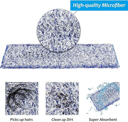 6 Pack Microfiber Spray Mop Pads for Bona Mop, Reusable Microfiber Cleaning Pads for Hardwood Floor 18 Inch Fits E-Cloth Mop, for Turbo Mop, for Norwex Mop (3+3 Pack)
