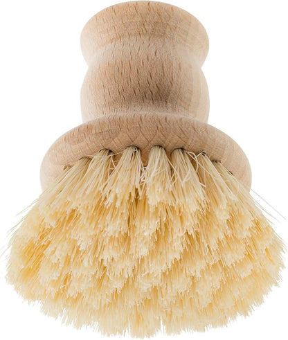 Redecker Tampico Fiber Pot Brush with Untreated Beechwood Handle, 2-1/2-inch Diameter, Made in Germany