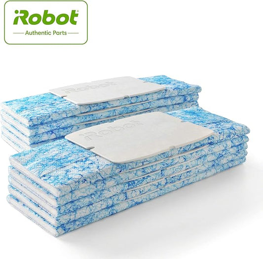 iRobot Braava Authentic Replacement Parts - Braava Jet 200 Series Wet Mopping Pads for Hardwood,Floors,Tile,Stone 10 Count (Pack of 1),Blue,White