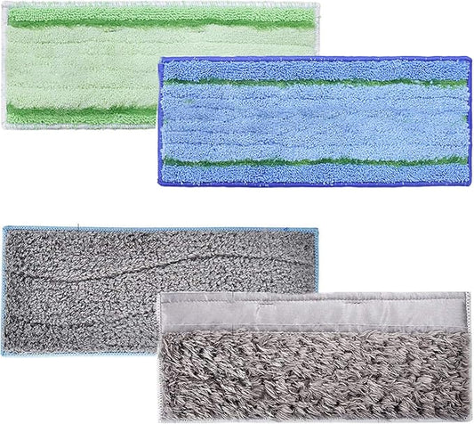 4Pack Washable and Reusable Dry Wet Mopping Pads Replacement Parts Compatible for iRobot Braava Jet m6 (6110) (6012) (6112) (6113) Ultimate Robot Mop Pads Accessories (3 Wet & 1 Dry Pad)