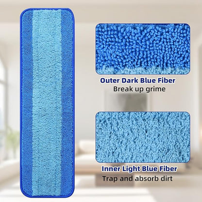 3 Pack Microfiber Cleaning Mop Pads for Bona Mop, Washable & Reusable Replacement Mop Pad for Stone, Hardwood, Tile Floors