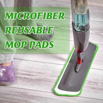 40 Pack Microfiber Cleaning Pads Machine Washable Replacement Head for Wet/Dry Mops Flat Reusable Household Replacement Mop Pad for Hardwood Floor Cleaning Scrubbing Fit Most Mops (Green)