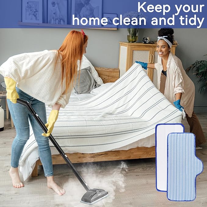 8 Pack Steam Mop Pads Compatible with Dupray Steam Cleaner and Schenley Steam Mop Cleaner - Washable and Reusable Microfiber Replacement Mop Head