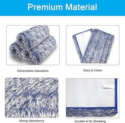 MZY LLC 6 Pcs Microfiber Cleaning Pad for Bona, Washable Reusable Pads for Bona Hardwood Floor Cleaner, 18 Inch Mop Pad for Bona Mop(4 Microfiber Cleaning Pads + 2 Dusting Pads)
