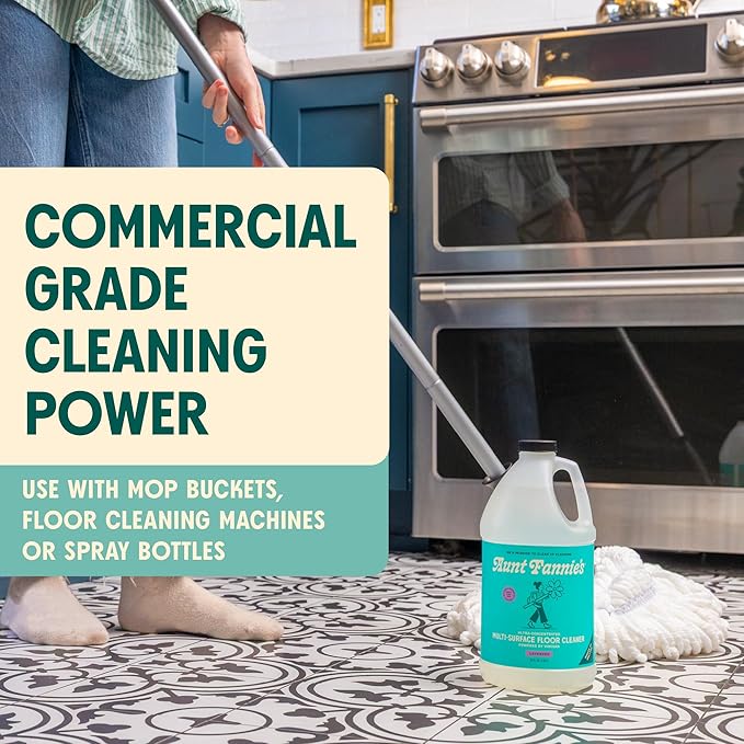 Aunt Fannie's Ultra Concentrated Floor Cleaner Vinegar Wash, Multi-Surface Floor Cleaner For Mopping, Value Size, Lavender Scent, 64 oz
