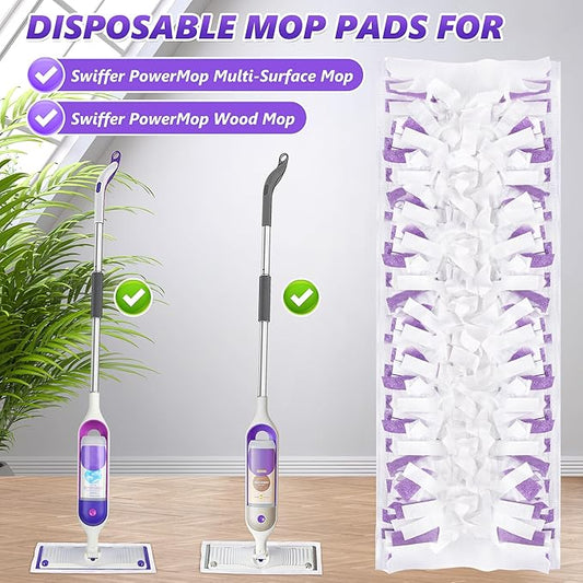 9 Pack Disposable Mopping Pads Refills for Swiffer PowerMop Multi-Surface Mop and PowerMop Wood Mop, Power Mop Refill Replacement Pads for Hardwood Floor Cleaning
