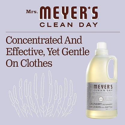 MRS. MEYER'S CLEAN DAY Liquid Laundry Detergent, Cruelty Free and Biodegradable Formula, Lavender Scent, 64 oz- Pack of 2