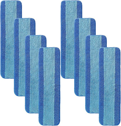 MZY LLC 8 Pack Microfiber Cleaning Pads Compatible with Bona Mop, 18 Inch Microfiber Mop Pads Reusable Pads for Hardwood Floor Cleaning