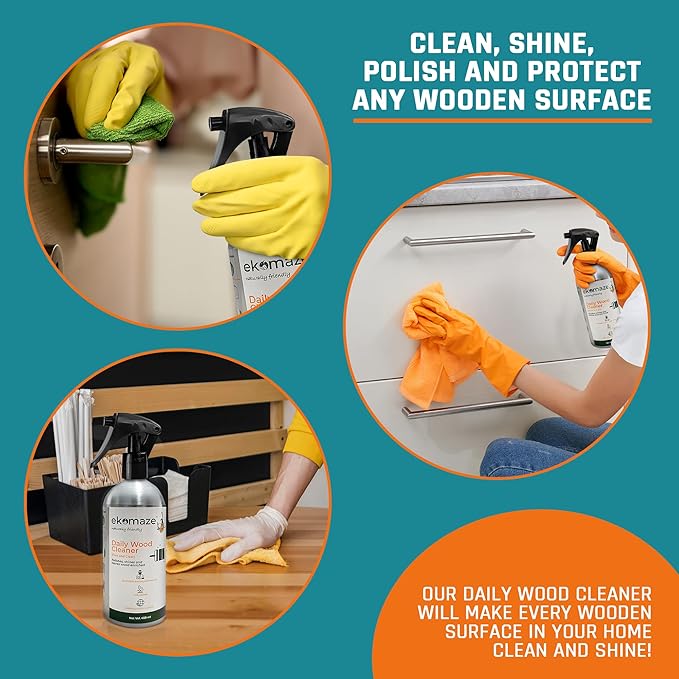 Wood Cleaner (Pack of 2) | Plastic Free Aluminum Bottle | Cleans Furnitures, Kitchen Cabinets, Wooden Surface, Antiques| 3-in-1 Clean, Shine, Protect Wooden Surfaces