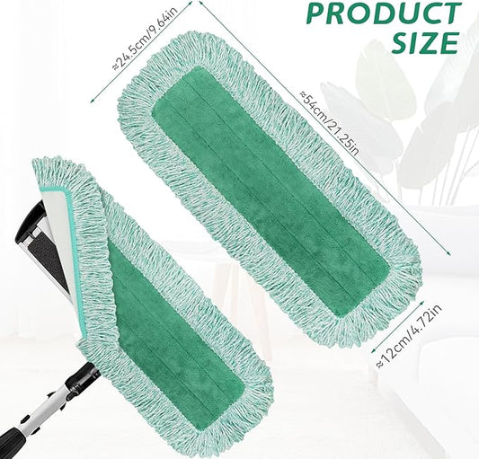 18 inch Microfiber Mop Replacement for Rubbermaid: Reusable Wet&Dry Commercial Microfiber Dust Mop Refills Fit for Any Flat mop System 18"(3 Pack)
