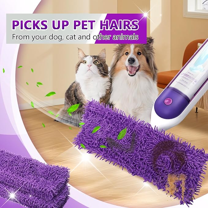 Reusable Power Mop Refills Pads Compatible with Swiffer Power Mop - Power Mop Pads Refill - Washable Microfiber Pads for Multi-Surface Floor Cleaning, 4 Pack