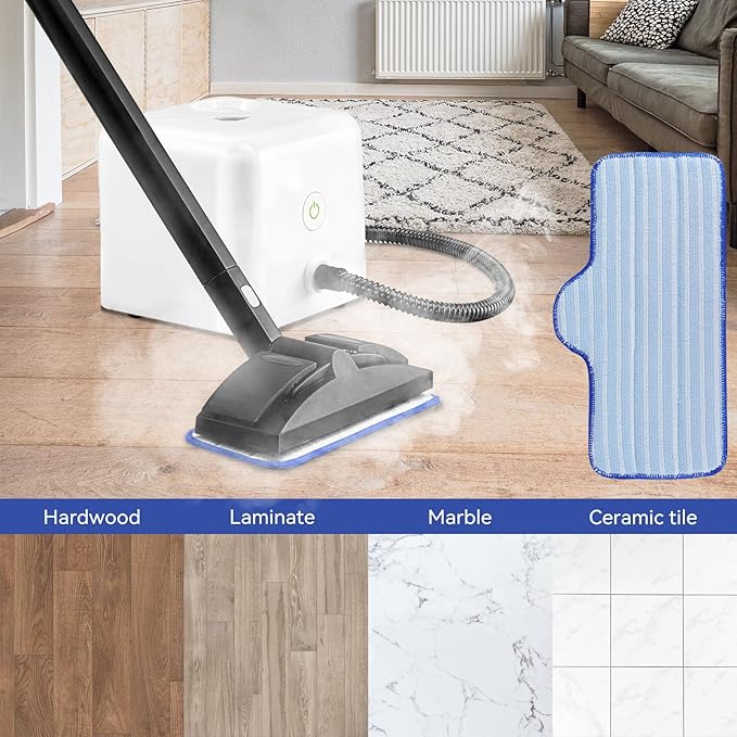 8 Pack Steam Mop Pads Compatible with Dupray Steam Cleaner and Schenley Steam Mop Cleaner - Washable and Reusable Microfiber Replacement Mop Head
