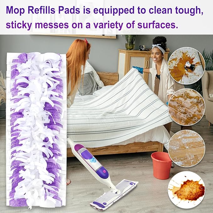 25 Pack Disposable Mopping Pads Refills for Swiffer PowerMop,Compatible with Swiffer Power Mop Refills, Multi-Surface Mop Pad Replacement for Floor Cleaning