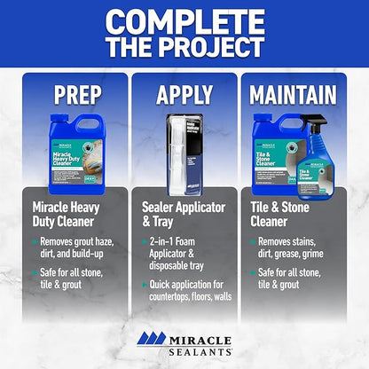 Miracle Sealants Tile & Stone Cleaner Concentrate for Natural Stone, Tile & Grout, Gallon, 4 Pack