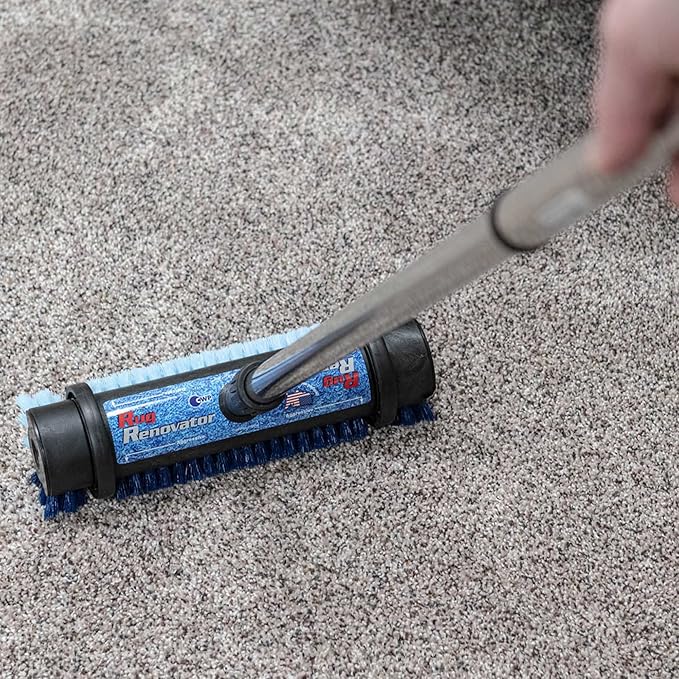 Rug Renovator Floor Scrub Brush with Long Handle, Scrape Brush Stiff Bristle Scrubber, Cleaning for carpet pet stains and odors, 32 Fl oz Carpet Shampoo