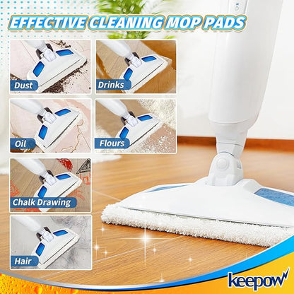 KEEPOW 5 Pack Replacement Steam Mop Pads for Bissell Powerfresh 1940 1544 1440 1806 2075 Series Model 19402 19404 19408 19409 1940a 1940f 1940q 1940t 1940w B0006 B0017,Washable Cleaning Pad