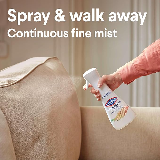 Clorox Disinfecting Mist, Lemon and Orange Blossom, 1 Spray and 1 Refill, 16 oz Each
