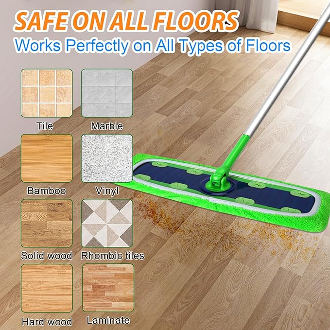 Reusable Microfiber Mop Pads for Swiffer - XL Dry Sweeping Cloths & Wet Pads Refills - Heavy Duty Mopping Cloths for Floor Mopping and Sweeping, 4 Pack