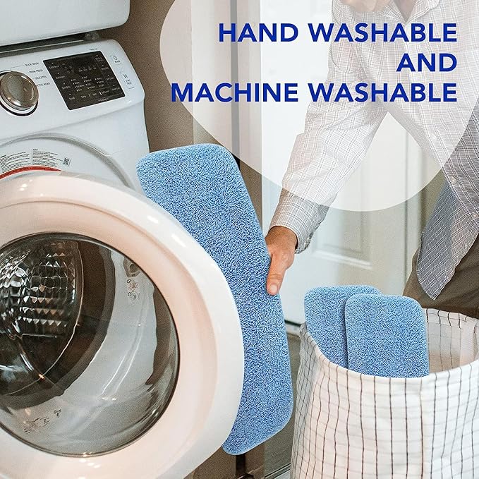 Replacement Microfiber Pad Fit for Rubbermaid Commercial 18 Inch Mop and 17 Inch Mop - 6 Pack Wet & Dry Commercial Cleaning Reusable Refills Fit for Any Microfiber Flat System 18" and 17"