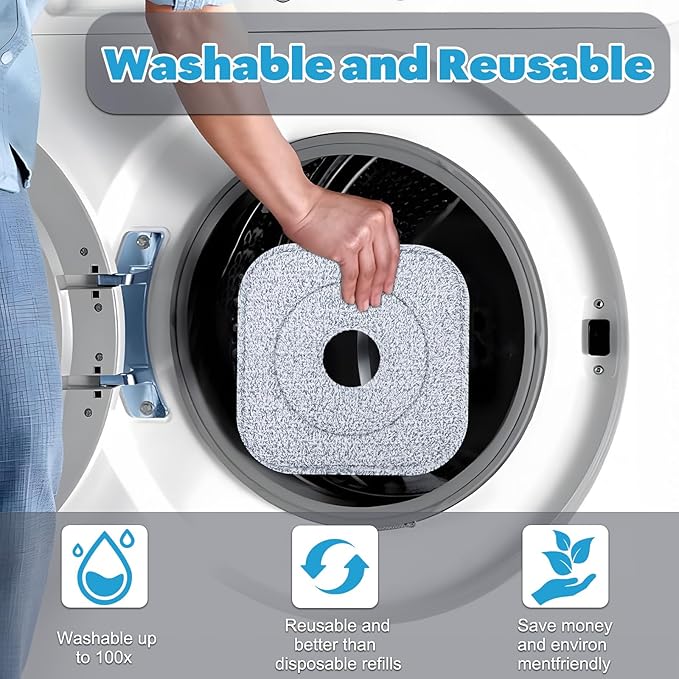 Mop Head Replacements for Floor Cleaning Washable and Reusable Dry Sweeping Cloths 4 Microfiber Silk Square Mop Pads Refills