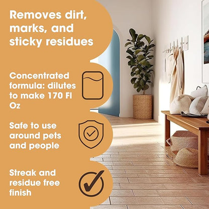 Furniture Clinic Stone & Tile Floor Cleaner | Dilutes to 170 FL Oz | Easy and Safe Application | Quick-Drying with Lemon Aroma | 17oz / 500ml