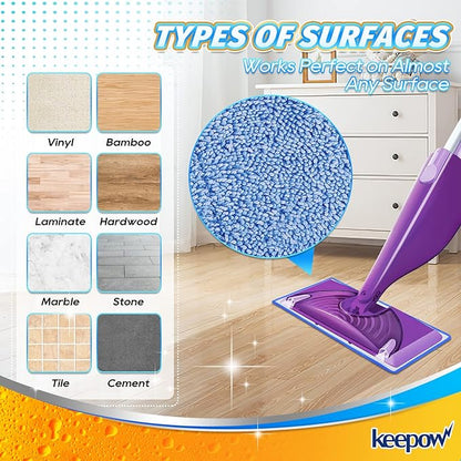 Power Scrubbing Reusable Mop Pads for Swiffer WetJet Mops (8 Pack), Wet Jet Refills, Washable Microfiber Mop Pads for Floor Cleaning Wet Dry Use