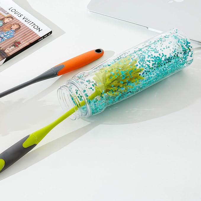 PURE Deluxe Bottle Cleaning Brush, 12 x 5 inches, Lime Green