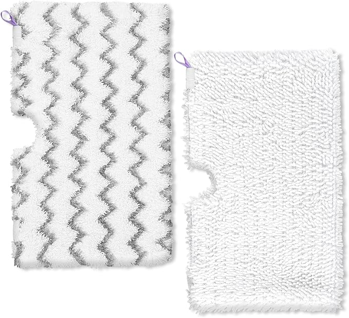 KEEPOW Steam Pocket Mop Replacement Pads Compatible with Shark S3500 Series S3501 S3601 S3550 S3901 SE450 S3801CO S3601D S2901 S2902 Steamer Pocket Mop Washable Microfiber Pads Refills (1 +1 Pack)