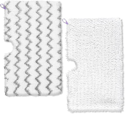 KEEPOW Steam Pocket Mop Replacement Pads Compatible with Shark S3500 Series S3501 S3601 S3550 S3901 SE450 S3801CO S3601D S2901 S2902 Steamer Pocket Mop Washable Microfiber Pads Refills (1 +1 Pack)