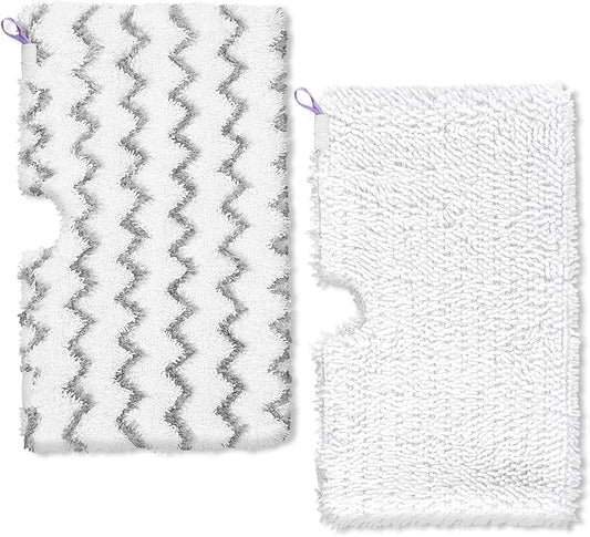 KEEPOW Steam Pocket Mop Replacement Pads Compatible with Shark S3500 Series S3501 S3601 S3550 S3901 SE450 S3801CO S3601D S2901 S2902 Steamer Pocket Mop Washable Microfiber Pads Refills (1 +1 Pack)