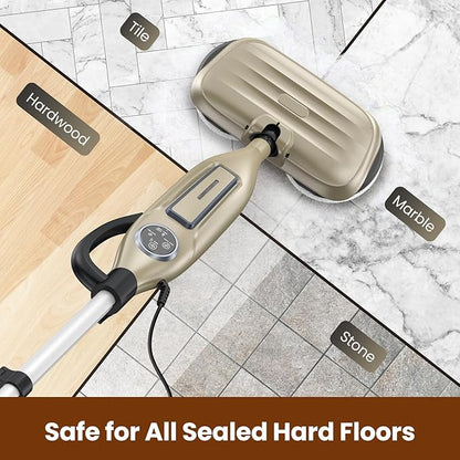 DEVOAC VM6 Scrubbing Steam Mop with Rotating Mop Pads, 10 in 1 Steam Mop, Lightweight Spin Mop & 3 Steam Modes for Hard Floor Laminate Marble Floors