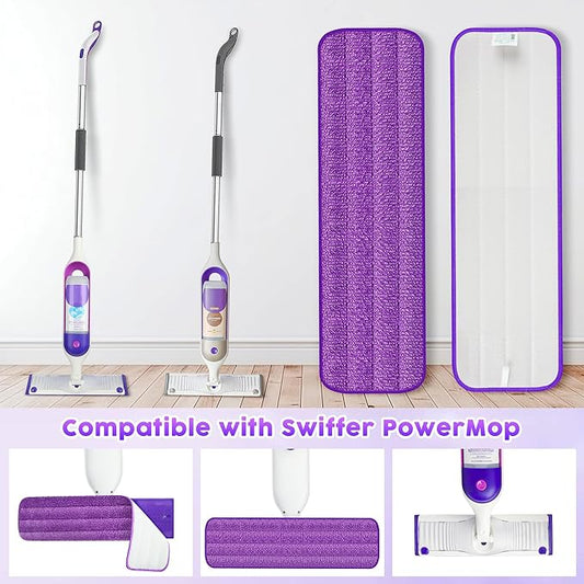 6 Pack Reusable Mop Pads Compatible with Swiffer PowerMop, Microfiber Mop Pads Refills Machine Washable, Durable, and Highly Absorbent Suitable for All Floor Types