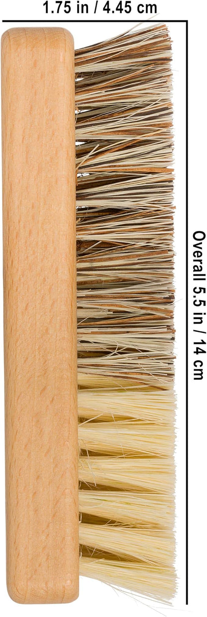 Redecker Hard and Soft Side Rectangular Vegetable Brush, Durable Beechwood Handle, 2 Different Bristle Strengths for Cleaning Delicate or Tough-Skinned Vegetables, 5-1/2 inches, Made in Germany