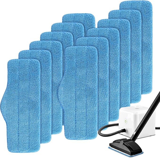 Steam Mop Pads Fit for Dupray Neat Steam Cleaner - 12 Pack Neat Washable and Reusable Microfiber Pads - Accessories for Neat Steam Cleaner
