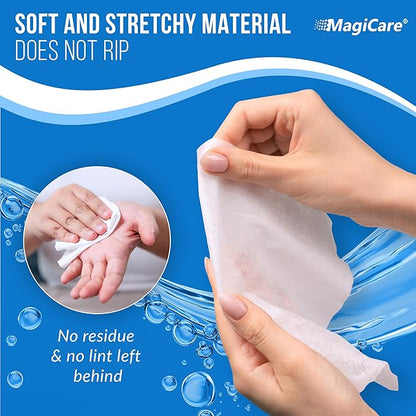 MagiCare 75% Large Alcohol Wipes (4-80ct Packs) - Alcohol Hand Sanitizing Wipes, Premium - Unscented Hand Wipe, Sanitizer Wipe - Travel, Home, Classroom, Camping - 4 Soft Packs (320pcs)