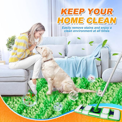 XL Wet Pads Refills for Swiffer XL Dry Sweeping Cloths Reusable XL Wet Mopping Pad Cleaning Cloths Microfiber Mop Pads for Hardwood Floor Cleaning (Green 3 Pack)