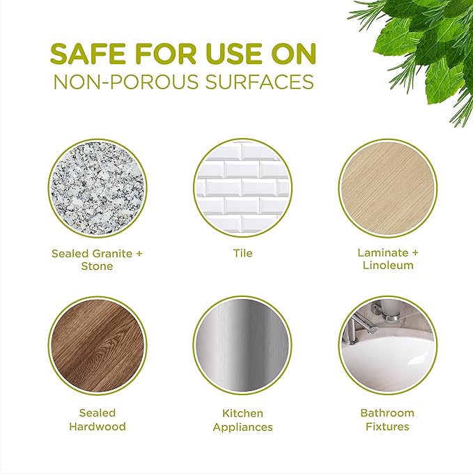 Sapadilla Multi-Surface Countertop Spray - Rosemary + Peppermint - Made with 100% Pure Essential Oil Blends, Multi-Purpose Household Cleaner, Aromatic, Plant Based, Biodegradable, 16 Ounce (Pack of 3)
