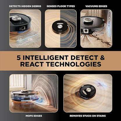 Shark Robot Vacuum & Mop Combo, PowerDetect NeverTouch Pro, Self-Emptying, Self-Refill with Self-Clean Pad Wash & Dry, 60-Day Debris Capacity, 30-Day Refill Tank, 5 PowerDetect Technologies, RV2820ZE