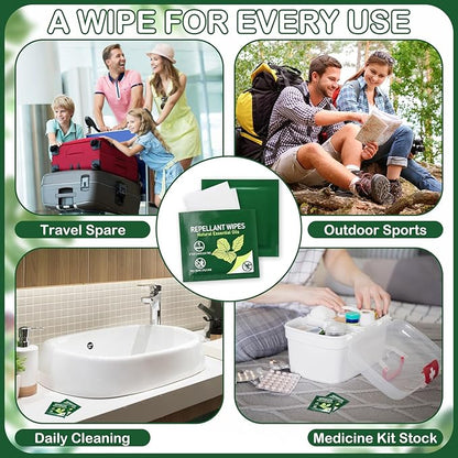 200 Pieces Travel Size Wipes Citronella Oil Individually Wrapped Wipes for Indoor Outdoor Travel Picnic Camping Hikes