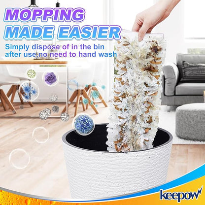 Power Mop Pads Refills Compatible with Swiffer PowerMop Multi-Surface Mopping Pad Disposable Replacement Mop Refill Pads Safe on All Floors Cleaning (5 Pack, Brown)