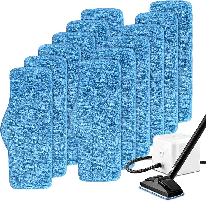 Steam Mop Pads Fit for Dupray Neat Steam Cleaner - 12 Pack Neat Washable and Reusable Microfiber Pads - Accessories for Neat Steam Cleaner