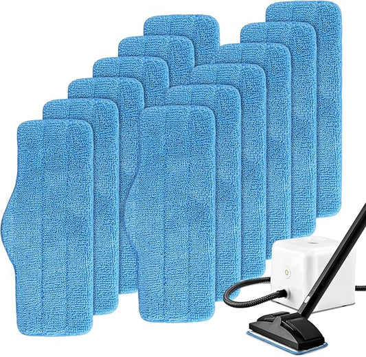 Steam Mop Pads Fit for Dupray Neat Steam Cleaner - 12 Pack Neat Washable and Reusable Microfiber Pads - Accessories for Neat Steam Cleaner