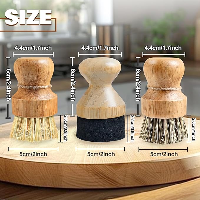 3 Pcs Cutting Board Oil Wax Applicator and Scrub Brush Set Natural Bamboo Wood Applicator for Mineral Oil Boards, Wooden Butcher Blocks, Spatulas, Spoons, Wooden Worktops, Utensil Care