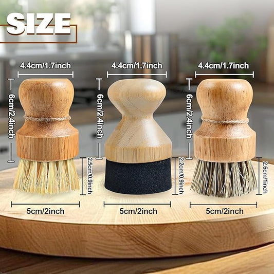 3 Pcs Cutting Board Oil Wax Applicator and Scrub Brush Set Natural Bamboo Wood Applicator for Mineral Oil Boards, Wooden Butcher Blocks, Spatulas, Spoons, Wooden Worktops, Utensil Care