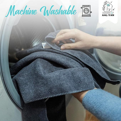 Microfiber Cleaning Cloth - Pack of 12 (12.5"x12.5") Gray Color, Non-Abrasive, Ultra-Absorbent, Lint-Free Towels for Cars, Reusable Cleaning Rags