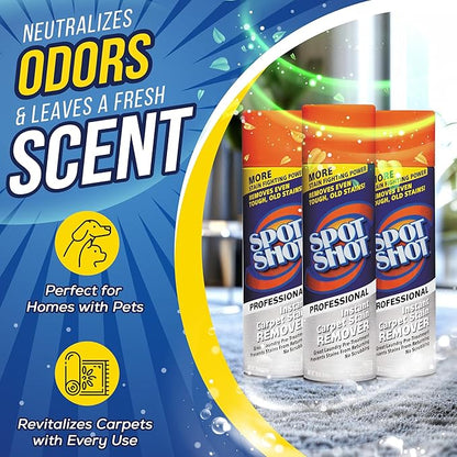 NYCPI & GA Towel and Brush along with Carpet Stain Remover Kit with Bottles | Complete Cleaning Set for Tough Stains, Odors, and Messes | Perfect for Old & New Stains (5.33 Fl Oz (Pack of 3))